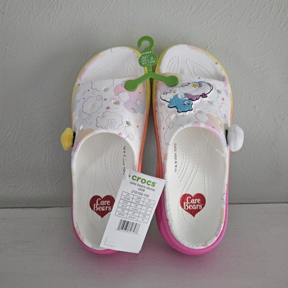 NWT CROCS X Care Bears Stomp Slides - Picture 1 of 9